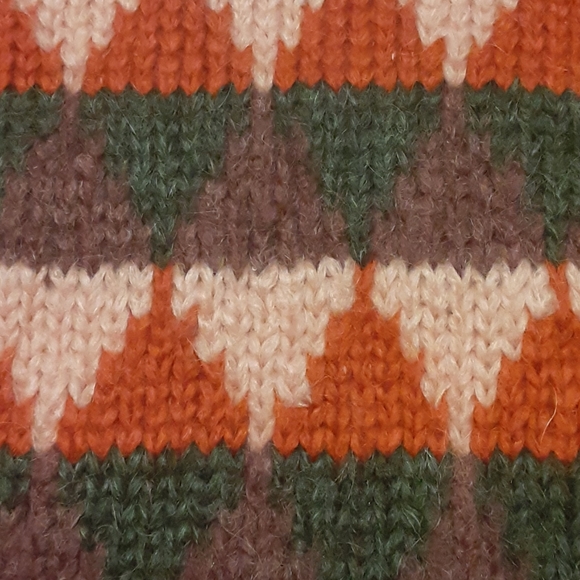 Zara Sweater Argyle Puff Sleeve Mohair, Alpaca - Picture 6 of 8